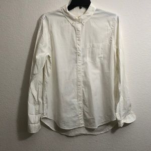 Long sleeve white button down shirt with tags